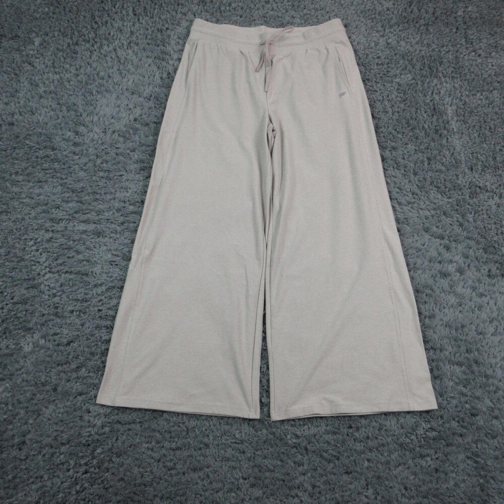 Fabletics Pants Womens XL Beige Wide Leg Drawstring Pockets 33x28.5* NWT